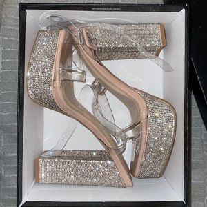 AKIRA Rhinestone Heels